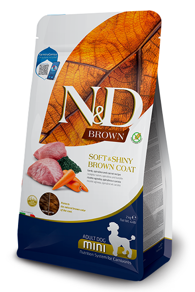 N&D Brown Dog Adult Mini - Jagnjetina, spirulina i mrkva 2kg