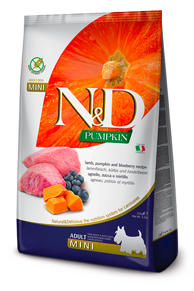 N&D Pumpkin Dog Adult Mini - Jagnjetina, borovnica i bundeva 2,5kg